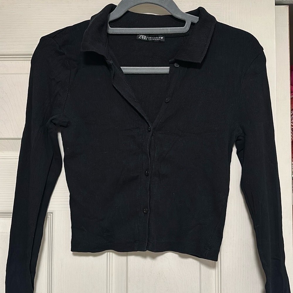Zara black crop top